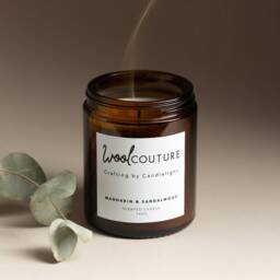 Crafting By Candlelight Candle - Mandarin & Sandalwood Hand-Poured in The UK Paraben-Free Fragrance Soy Blend - thumbnail 3