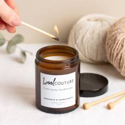 Crafting By Candlelight Candle - Mandarin & Sandalwood Hand-Poured in The UK Paraben-Free Fragrance Soy Blend - thumbnail 2