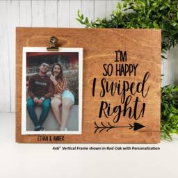 I'm So Happy I Swiped Right Personalized Picture Frame, First Valentines Dating, Tinder Couple Long Distance Relationship Anniversary Gift - thumbnail 3