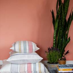 White Pillow Case With Colorful Stripes Thicking Rustic Linen Cover Antiques Decorative Cushions Farmhouse Grain Sack Couch Throw Pillows - thumbnail 4