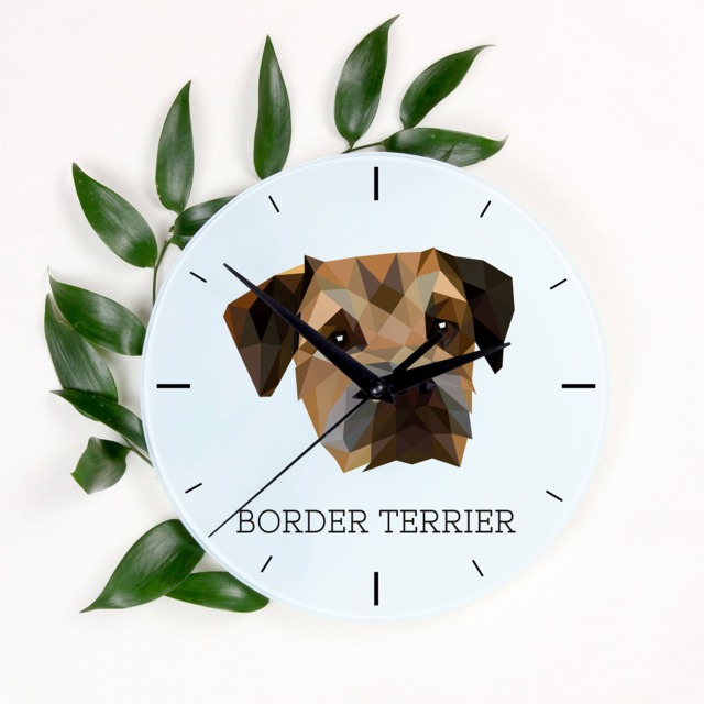A Clock With A Border Terrier Dog. New Collection The Geometric Dog - image 1