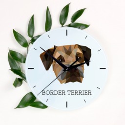A Clock With A Border Terrier Dog. New Collection The Geometric Dog