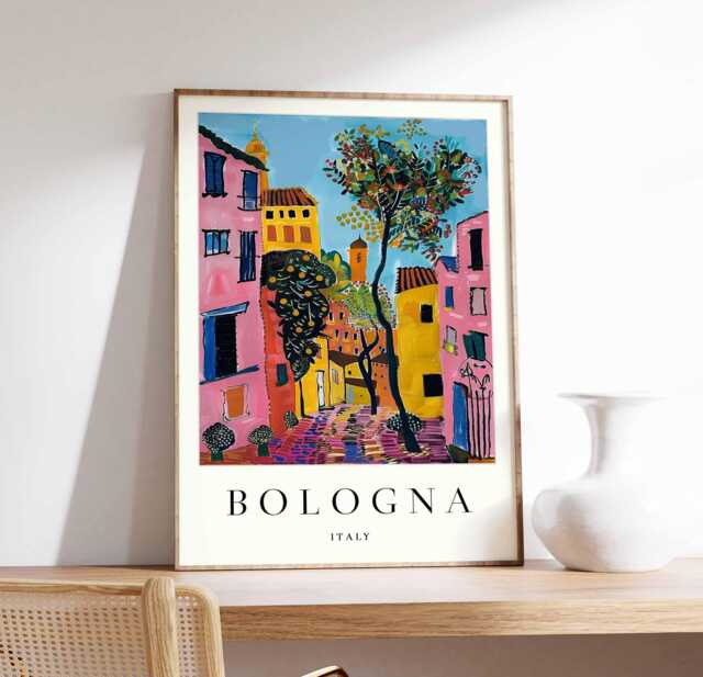 Bologna Italy Poster Vintage Travel Art Print - image 1