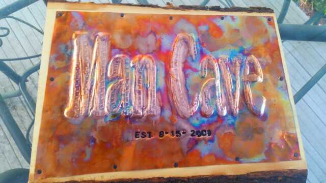 Man Cave Sign, Copper Housewares, Wedding 7Th Anniversary, Custom Gift, Guy Gift, Housewarming, Personalized Wall Art - image 1