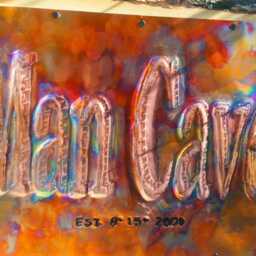 Man Cave Sign, Copper Housewares, Wedding 7Th Anniversary, Custom Gift, Guy Gift, Housewarming, Personalized Wall Art - thumbnail 2