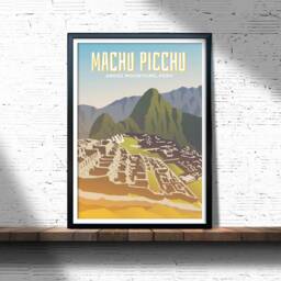 Machu Picchu Retro Travel Poster Peru Home Decor - thumbnail 3
