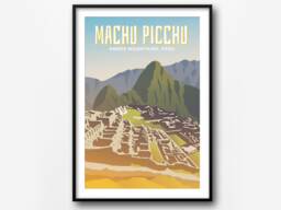 Machu Picchu Retro Travel Poster Peru Home Decor - thumbnail 1