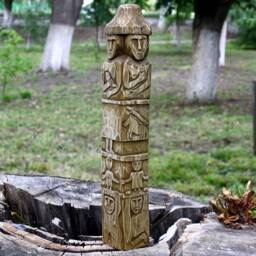 Hand Carved Zbruch Idol Slavic Gods Statue - Perun, Makosh, Lada, Dajbog - thumbnail 2