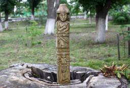 Hand Carved Zbruch Idol Slavic Gods Statue - Perun, Makosh, Lada, Dajbog