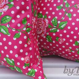 Water-Repellent Cushion Cover With Rose Motif - thumbnail 2