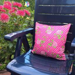 Water-Repellent Cushion Cover With Rose Motif - thumbnail 3