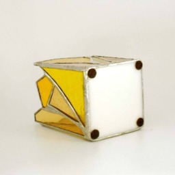 Yellow Stained Glass Candle Holder - thumbnail 4