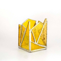 Yellow Stained Glass Candle Holder - thumbnail 2