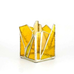 Yellow Stained Glass Candle Holder - thumbnail 3