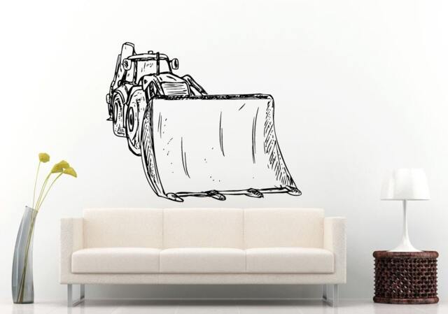 Mechanical Bulldozer Digger Big Tires Farmer Vehicle Work Boys Room Kids Children Toddler Wall Decal Vinyl Sticker Mural Decor L1106 - image 1