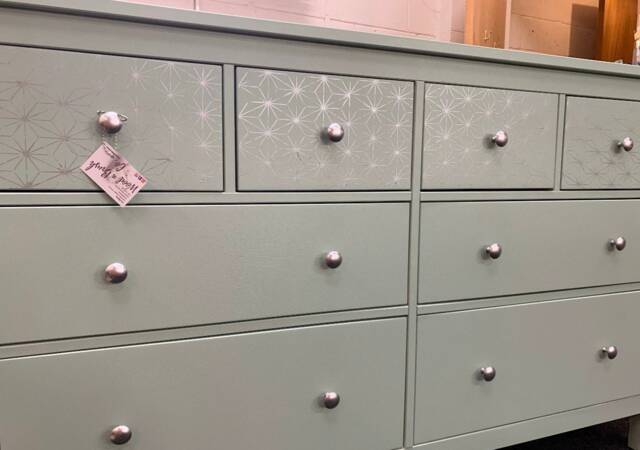 Large Chest Of Drawers Painted Bespoke Stencilled - image 1