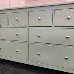 Large Chest Of Drawers Painted Bespoke Stencilled - thumbnail 2