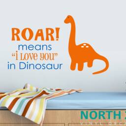 Roar Means I Love You - Dinosaur Wall Decal Kids Room Dino Art Boys Decor - thumbnail 2