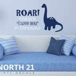 Roar Means I Love You - Dinosaur Wall Decal Kids Room Dino Art Boys Decor - thumbnail 3