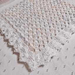 Handmade Crotchet Baby Blanket - Crotcheted Shower Gift Antique Nursery Neutral Western - thumbnail 2