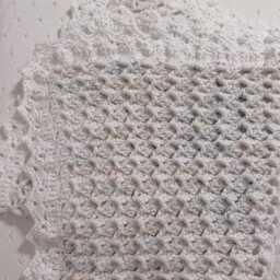 Handmade Crotchet Baby Blanket - Crotcheted Shower Gift Antique Nursery Neutral Western - thumbnail 4