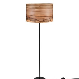 Walnut Veneer Floor Lamp - Handmade Wooden Lampshade - thumbnail 3