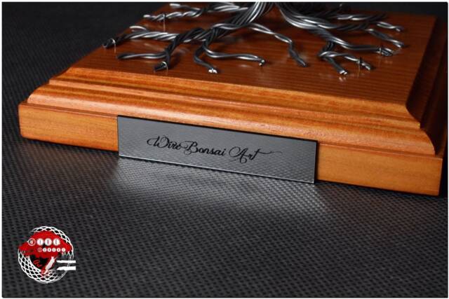 Wire Bonsai Tree Handmade Steel Sculpture, Engraved Dedication Option - image 1
