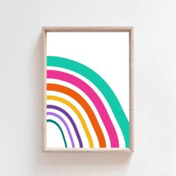 Set Of 3 Rainbow Prints, Teal, Girls Bedroom Decor, Nursery Play All Day, Wall Art, Prints - thumbnail 2