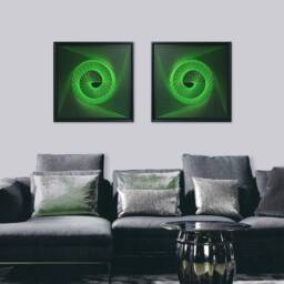 Neon Green String Art - Geometric Zen Wall Decor, Glow in The Dark - thumbnail 2