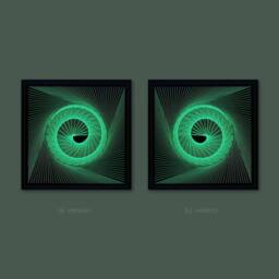Neon Green String Art - Geometric Zen Wall Decor, Glow in The Dark - thumbnail 3