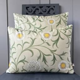 William Morris Scroll Cream Green Designer Fabric Sofa Cushion Pillow Cover - thumbnail 4