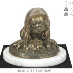 Rottweiler Mum, Dog White Marble Base Statue, Limited Edition, Artdog. Made Of Cold Cast Bronze. Perfect Gift. Limited Edition - thumbnail 4