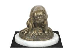 Rottweiler Mum, Dog White Marble Base Statue, Limited Edition, Artdog. Made Of Cold Cast Bronze. Perfect Gift. Limited Edition - thumbnail 1