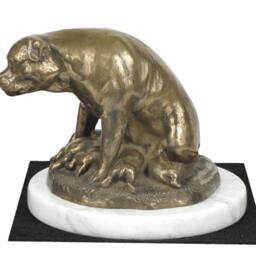 Rottweiler Mum, Dog White Marble Base Statue, Limited Edition, Artdog. Made Of Cold Cast Bronze. Perfect Gift. Limited Edition - thumbnail 2