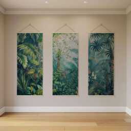 Painted Jungle Tapestry - Wall Hanging Unique Art - thumbnail 2