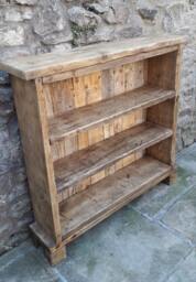Handmade Solid Wood Bookcase. Reclaimed Shelves Rustic Industrial - thumbnail 1