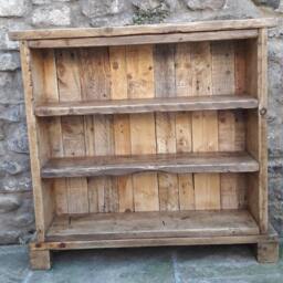 Handmade Solid Wood Bookcase. Reclaimed Shelves Rustic Industrial - thumbnail 2