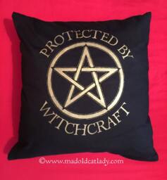 Witch's Protected By Witchcraft Cushion - thumbnail 1