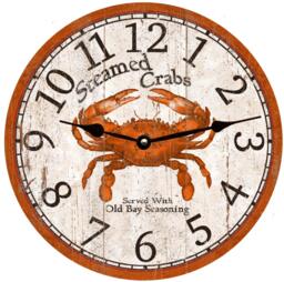 steamed Crabs Clock Perfect Decor For Coastal & Seafood Kitchens