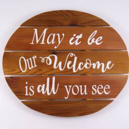 "Cedar Wood Welcome Sign Farmhouse Wall Decor - 12"" X 15.5" - thumbnail 2