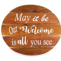 "Cedar Wood Welcome Sign Farmhouse Wall Decor - 12"" X 15.5" - thumbnail 3