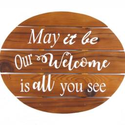 "Cedar Wood Welcome Sign Farmhouse Wall Decor - 12"" X 15.5" - thumbnail 4