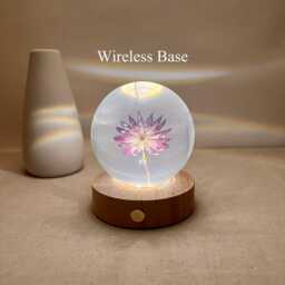 Custom Star Celery Flower Night Light, Dried Resin Lamp, Preserved Floral Table Eternal Purple Art, Bedside Lamp - thumbnail 3