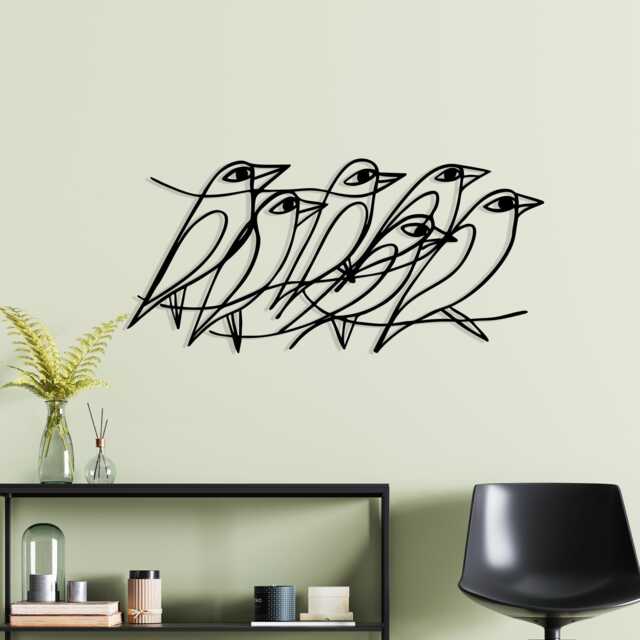 Minimalist Metal Bird Wall Art, Modern Line Decor, Large Abstract Nature, Housewarming Gift - image 1