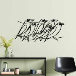 Minimalist Metal Bird Wall Art, Modern Line Decor, Large Abstract Nature, Housewarming Gift - thumbnail 1