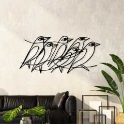 Minimalist Metal Bird Wall Art, Modern Line Decor, Large Abstract Nature, Housewarming Gift - thumbnail 2