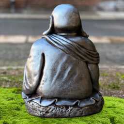 Smiling Buddha Figurine Massive Statue Japanese Sculpture Outdoor Asian Ornament Zen Garden Decoration Lover Gift - thumbnail 4