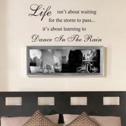Life Isn't About Waiting For The Storm To Pass It's Learning Dance in Rain Vinyl Wall Decal - Home Quote 120 - thumbnail 2