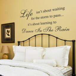 Life Isn't About Waiting For The Storm To Pass It's Learning Dance in Rain Vinyl Wall Decal - Home Quote 120 - thumbnail 1