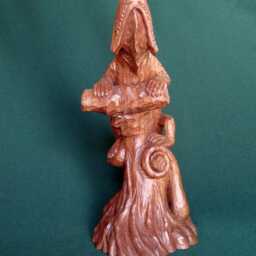 Hand Carved Black Walnut Lizard Sculpture, One Of A Kind Gift - thumbnail 2